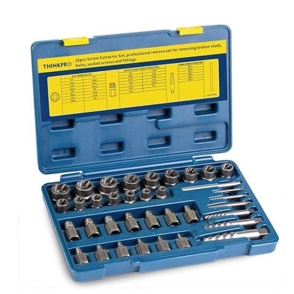 ThinkPro 36-Piece Screw Extractor Set for Various Fasteners