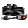 Image 1 : Kasonic 100-Foot Extension Cord With Switch, Indoor and Outdoor, 125V 1625W
