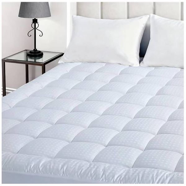 BaliChun King Size Mattress Pad Cotton Top Mattress Topper Fitted Quilted Mattress Cover Soft Breath