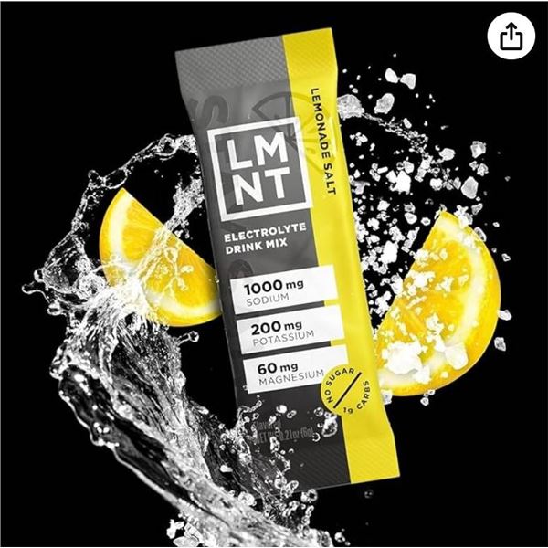 LMNT Electrolyte Drink Mix – Lemonade Salt, 30 Stick Packs