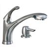 Image 1 : Delta 16927-SSSD-DST Debonair Single Handle Pull-Out Kitchen Faucet with Soap Dispenser, Stainless