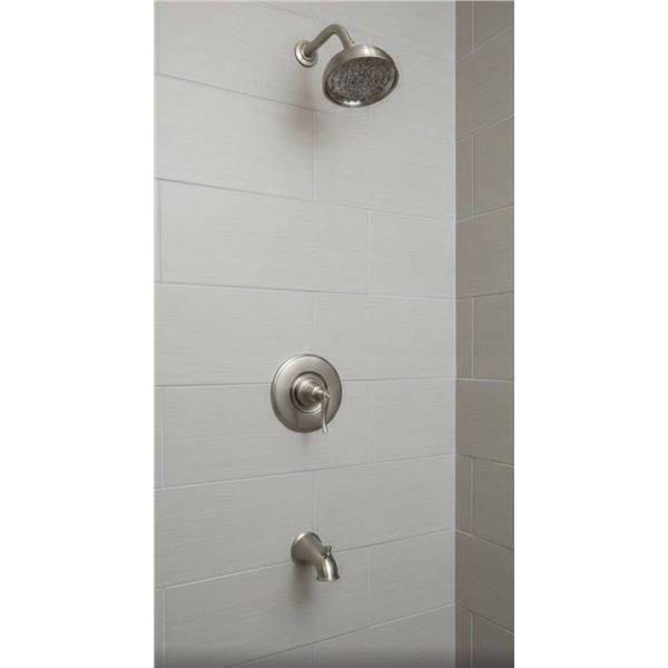 Pfister Ashfield Single-Handle Pressure Balanced Hi-Arc Bath/Shower Faucet Satin Nickel808YPOK