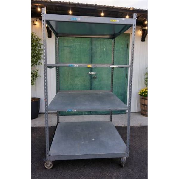 Metal Storage Trolley With Adjustable Shelves and Lockable Casters Aprox 6’x4’x3[x