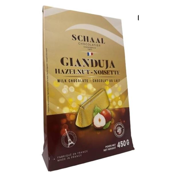 Schaal Gianduja Hazelnut Milk Chocolate, 450 g | Premium European Chocolate | Smooth Hazelnut & Milk