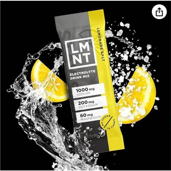 LMNT Electrolyte Drink Mix Lemonade Salt – 30 Stick Packs