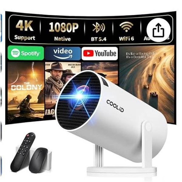 Coolid HY300 PRO Wi-Fi Projector With HDMI Capability
