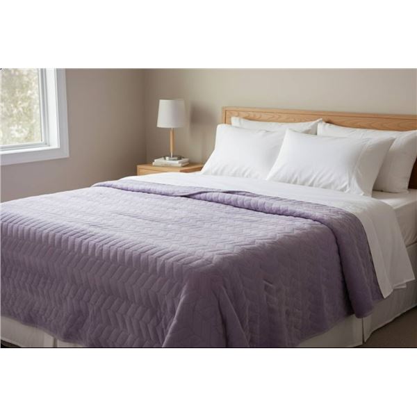 Lavender Quilted Mattress Cover, Twin Size