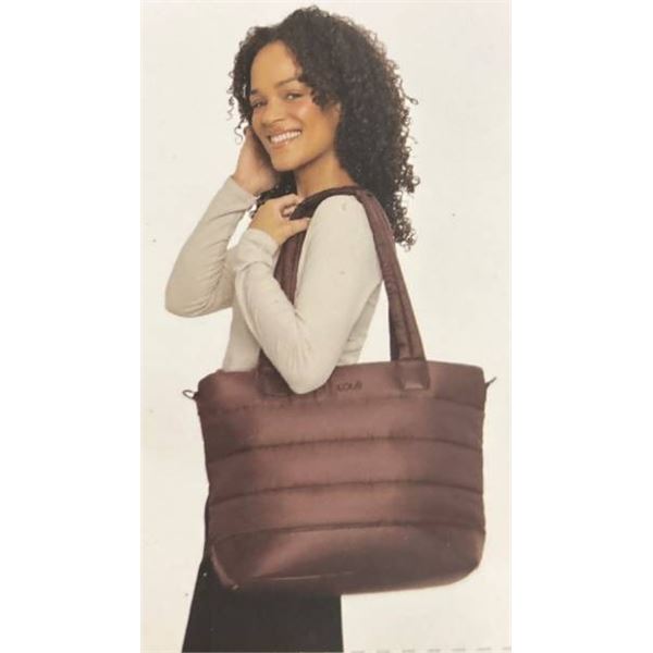 Lole Puffer Tote Bag With Integrated Luggage Strap and Laptop Pocket