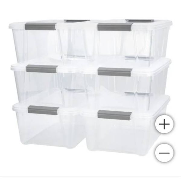 Pack of 6 Tuff Store Latchbox 12.2 Liters (3.2 Gallons) Storage Solution