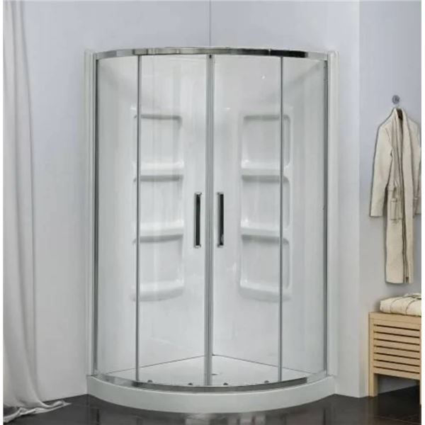 Dolphin Plumbing 38-Inch Round Shower with Tempered Glass