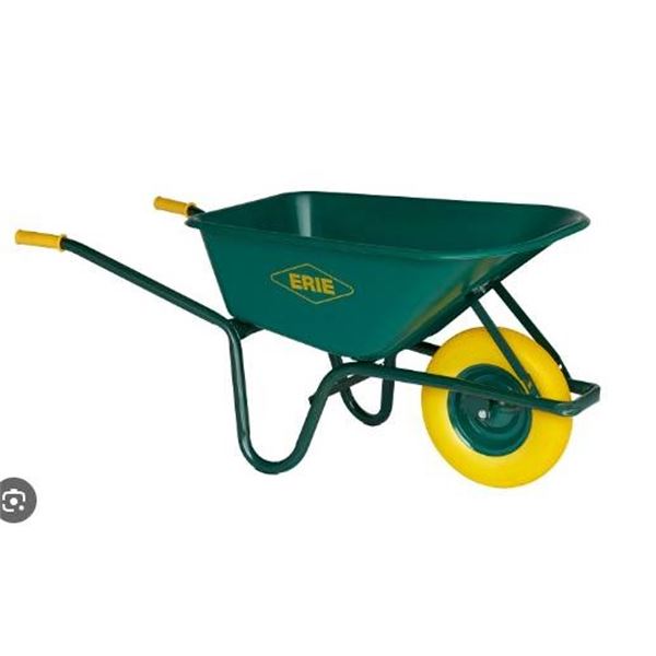Erie SE100-FR Garden Wheelbarrow with Poly Tray and Anti-Puncture Tire