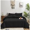 Image 1 : All-Season Full Comforter, Machine Washable, Black, Full
