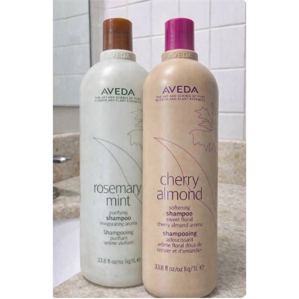 Lot of 2 x Aveda 33.8 fl oz Shampoos: Rosemary Mint and Cherry Almond
