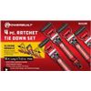 Image 1 : Powerbuilt 4-Piece Ratchet Tie-Down Set with Sliding Handle