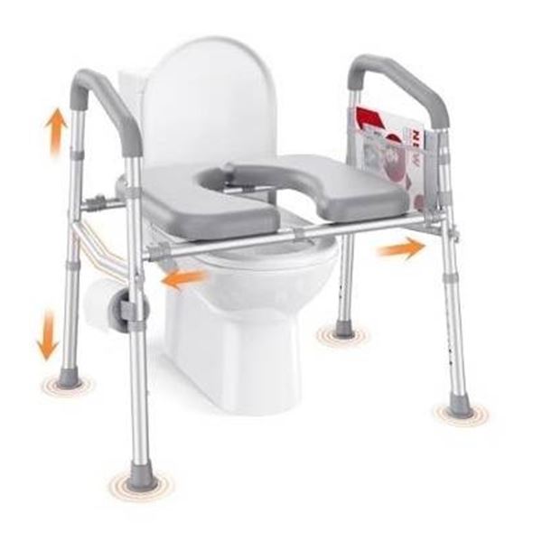 PopWise Toilet Seat Riser for Seniors With Adjustable Design, Model FZK-180002