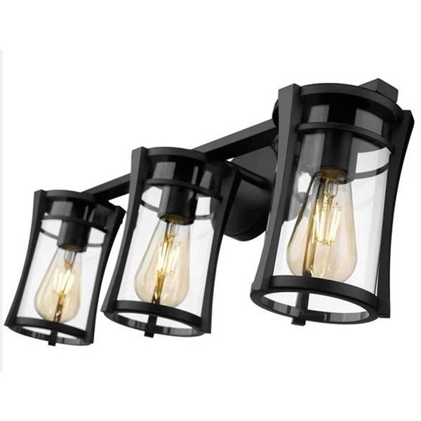 Joakim 3-Light Vanity Fixture with Black Finish, Item 1654702