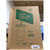 Image 2 : Comfy Package Plastic Cups, Lids, And Straws, 24 oz, Pack of 100