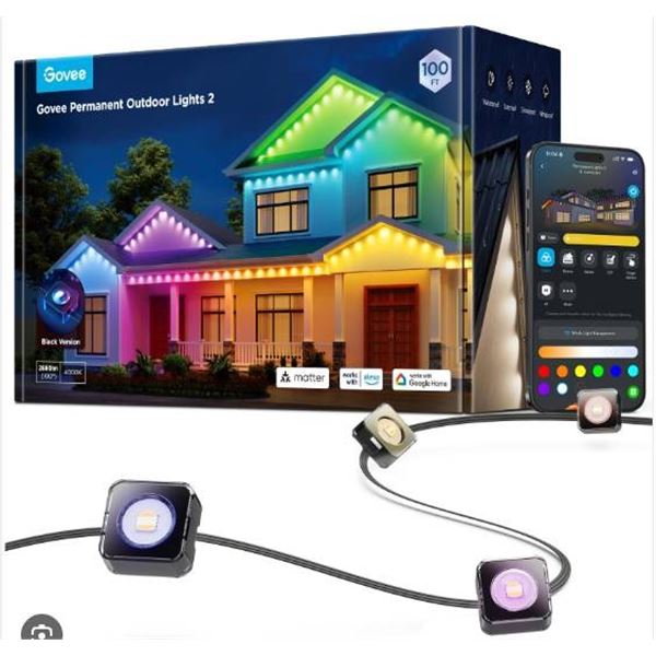 Govee Permanent Outdoor Lights 2, Black Version, 100 ft