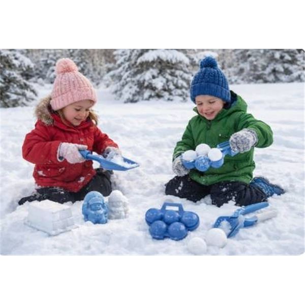 Snow Playset with 12 Items for Winter Fun