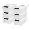Image 1 : 6 Clear Plastic Latch Boxes with 12.2 Liters Capacity Each