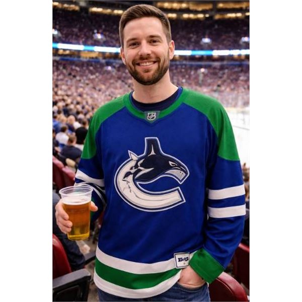 Vancouver Canucks NHL Licensed Jersey, Size L/G, 100% Polyester
