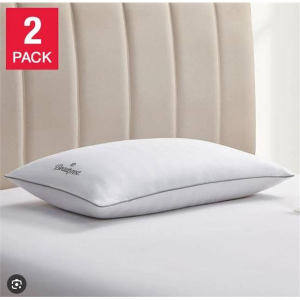 Beautyrest Platinum Feather and Down Pillow with Damask Cover