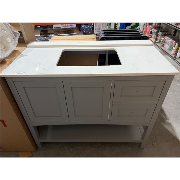 Gray Bathroom Vanity With Countertop, 43x22x34″