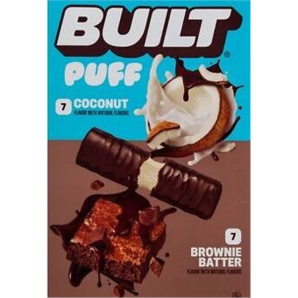 Built Puff Brownie Batter Protein Bars With Coconut, 560g (10 Count)