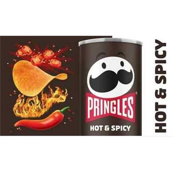 Pringles Hot & Spicy Flavor Chips, 102g, Case of 12
