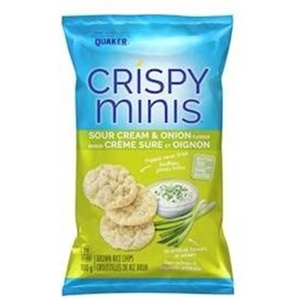 Quaker Crispy Minis Sour Cream & Onion, 12 x 100g Bags