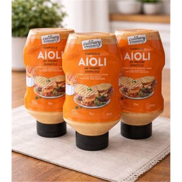 Culinary Treasures Chipotle Aioli Sauce, 750 mL, Lot of 4 Bottles