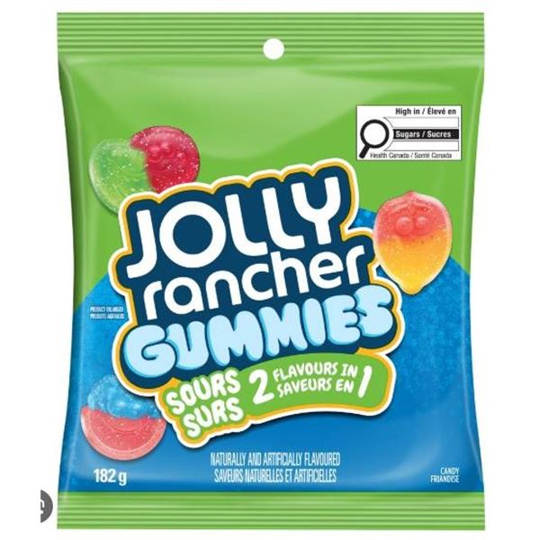 Jolly Rancher Gummies 2 Flavors Sour, 10 Pieces 182g Each