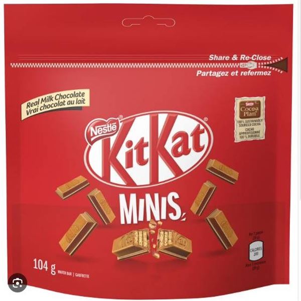 Nestle KitKat Minis 12 Packs of 104g Each, Milk Chocolate Wafer Bars