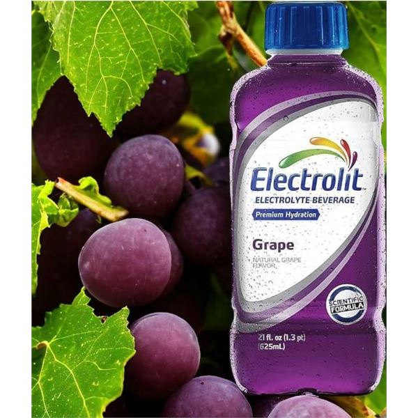 Electrolit Electrolyte Beverage – Grape Flavor, 12 x 625 mL