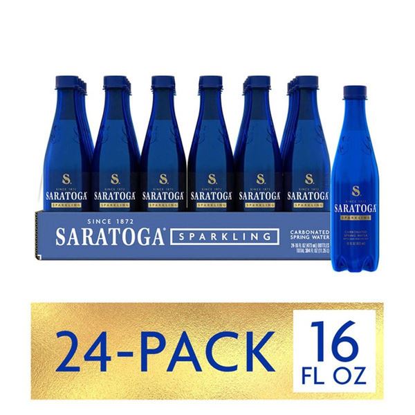 24 Bottles of Saratoga Carbonated Spring Water, 473 mL Each