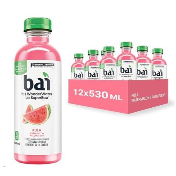Bai Kula Watermelon WonderWater Beverage, 530 ml (12 Bottles)
