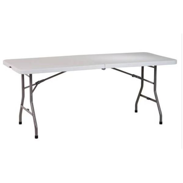Homebase 6-Foot Center-Folding Table With Metal Legs