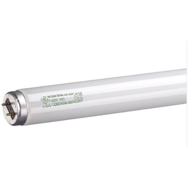 12 GE 48-inch F40 T12 Fluorescent Bulbs, Bright White, 40W 2 Packs of 2 Bulbs