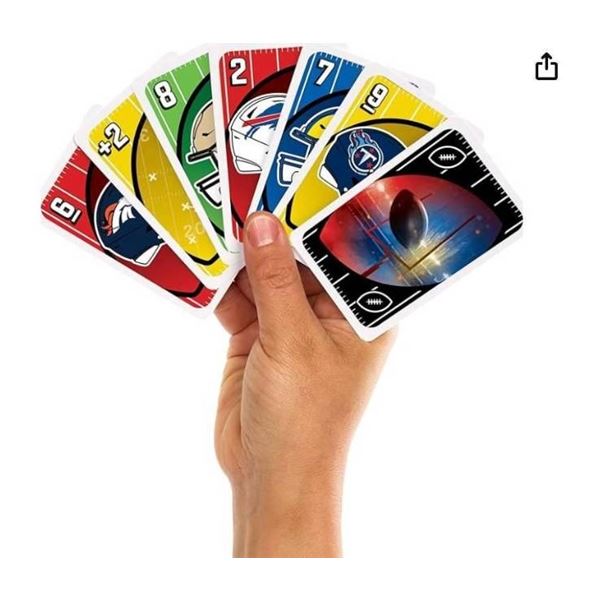 Mattel Games UNO NFL Card Game in Storage Tin Box