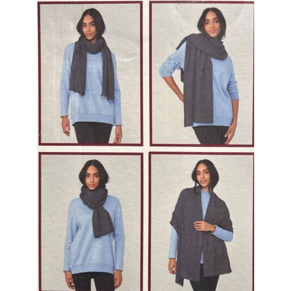 Lemon Charcoal Scarf 90 Percent Wool 10 Percent Cashmere One Size