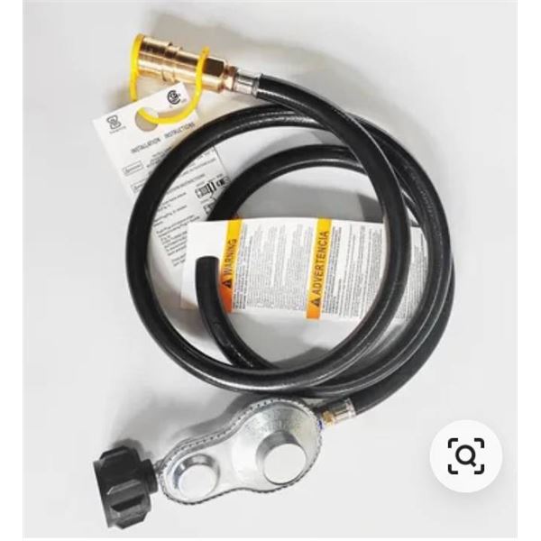 Gas Regulator with Hose and Brass Fittings