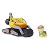 Image 1 : PAW Patrol: The Mighty Movie, Construction Toy Truck with Rubble Mighty Pups Action Figure, Lights a