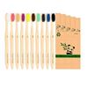 Image 1 : 10-Piece Bamboo Toothbrush Set with Biodegradable Handles