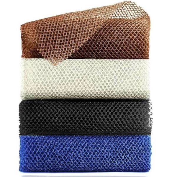 Rotopata 4-Piece African Exfoliating Net Sponge, 33 inch Long Bathing Sponge Shower Body Scrubber Ne