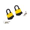 Image 1 : Shopmaster Weather Resistant Laminated Steel Padlocks 1.5 Inch 2-Pack