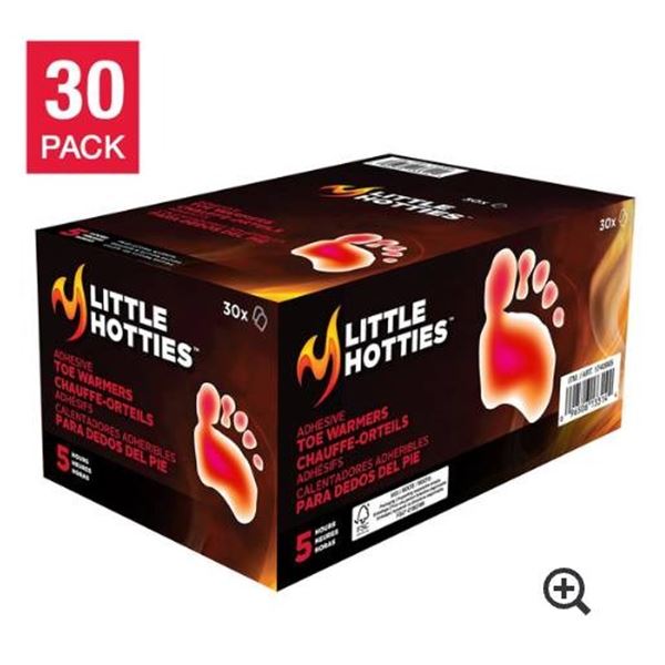 Little Hotties Adhesive Toe Warmers, 30 Count, Fast-Acting Warmth