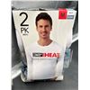 Image 3 : 32 Degrees Heat Men’s Long Sleeve Crew Neck Shirt, 2 Pack, Size M, White/Hi-Blue
