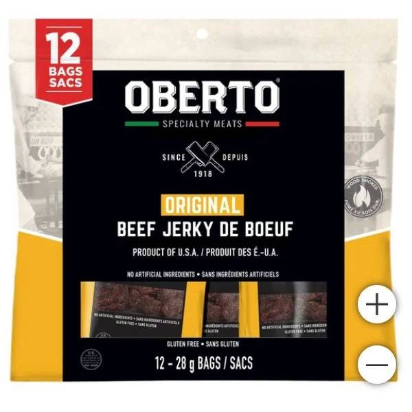 Oberto Original Beef Jerky, 12 × 28 g