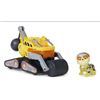 Image 1 : PAW Patrol: The Mighty Movie, Construction Toy Truck with Rubble Mighty Pups Action Figure, Lights a