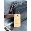 Image 3 : Lubardy Black Leather and Canvas Multi-Zipper Toiletry Bag
